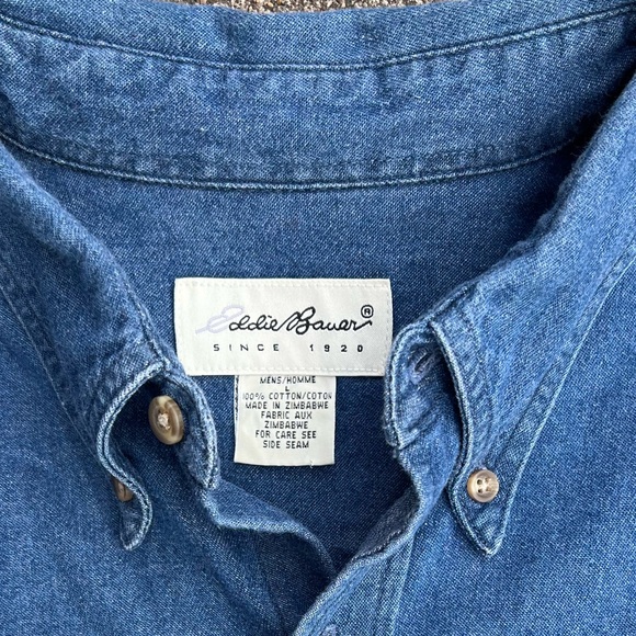 VTG Eddie Bauer Denim Racing Shirt - Picture 6 of 6